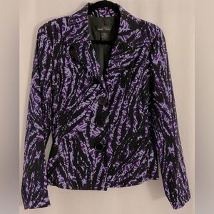 Purple geometric pattern blazer